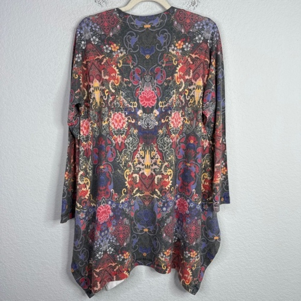 Soft Surroundings Shirt Womens Large Floral Long Sleeve Asymmetrical Boho‎ Tunic - Picture 2 of 6